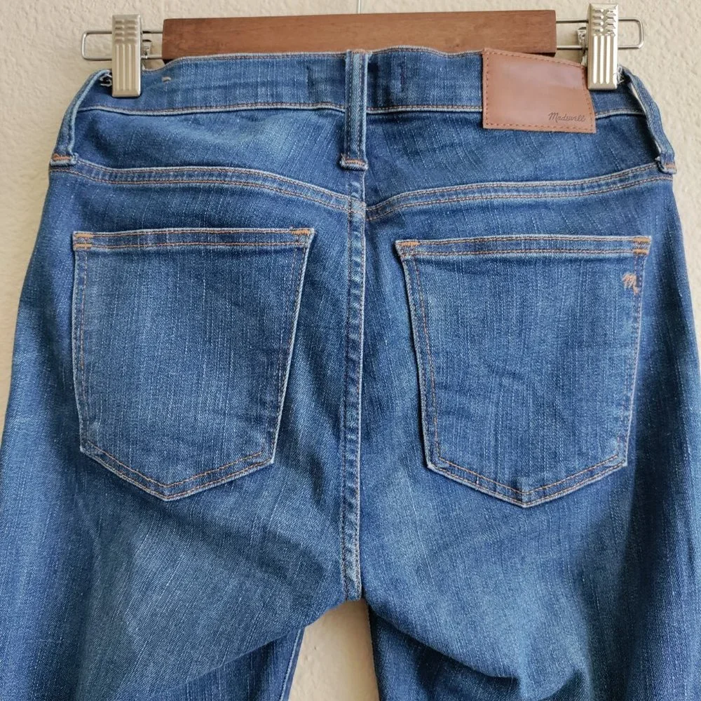 Madewell 9" High-Rise Skinny Jeans in Paloma Wash - Raw Hem Edition Size 25 - Picture 6 of 15